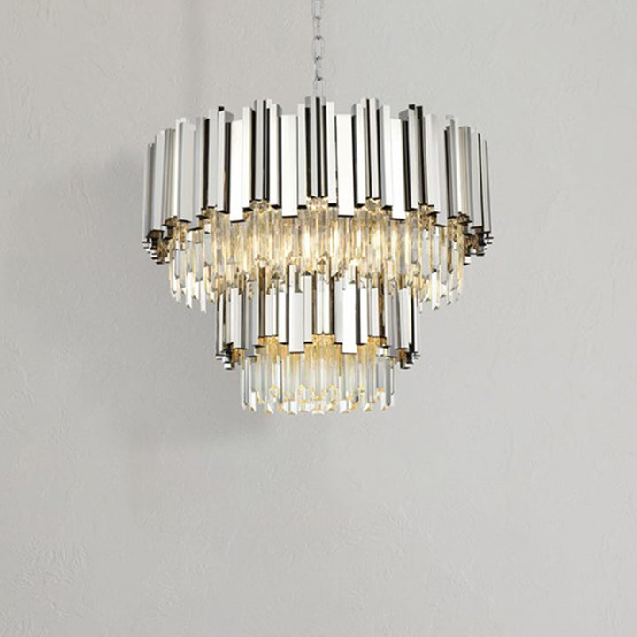 24 Inch Chandelier In Chrome Chrome And Clear Finish - LIGHTING by Joshua Marshal