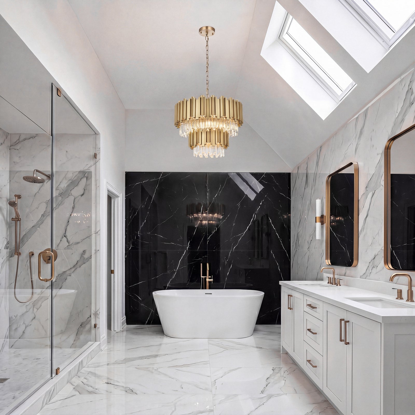 24 Inch Chandelier In Satin Gold - View 2 - Joshua Marshal