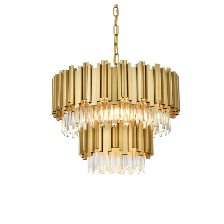 24 Inch Chandelier In Satin Gold - View 4 - Joshua Marshal