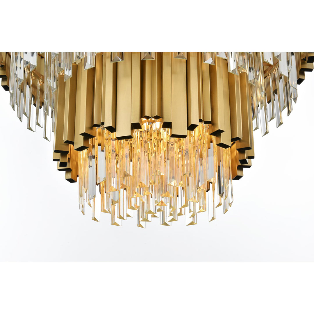 24 Inch Chandelier In Satin Gold - View 6 - Joshua Marshal