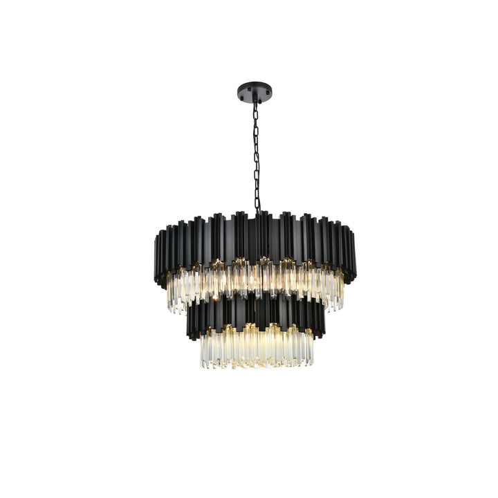 32 Inch Chandelier In Black - View 3 - Joshua Marshal