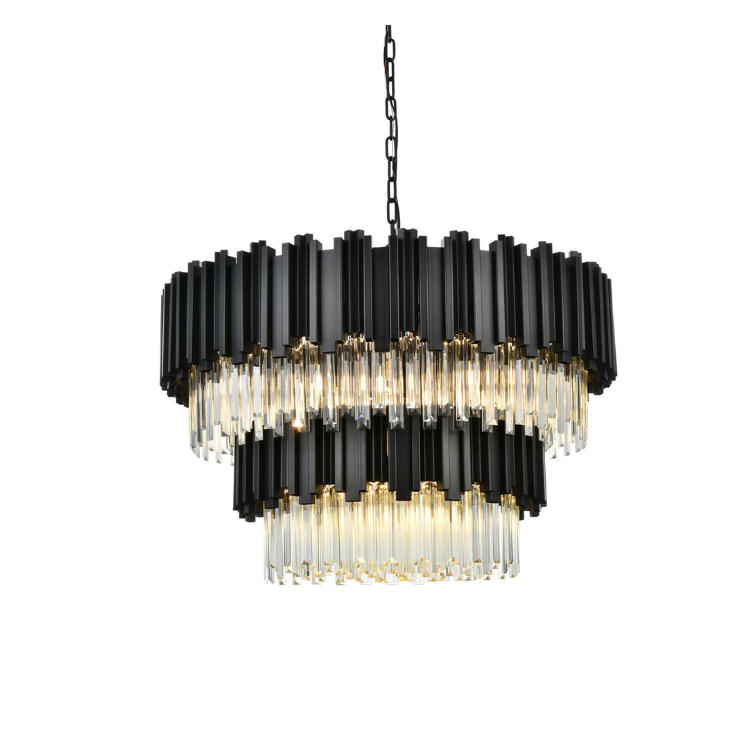32 Inch Chandelier In Black - View 4 - Joshua Marshal