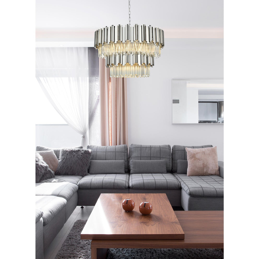 32 Inch Chandelier In Chrome - View 2 - Joshua Marshal