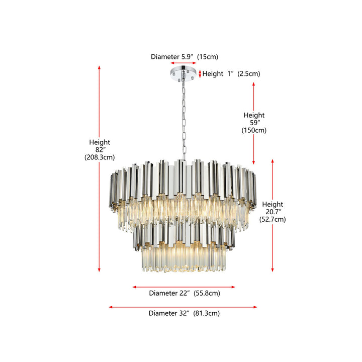 32 Inch Chandelier In Chrome - View 4 - Joshua Marshal