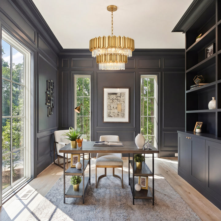 32 Inch Chandelier In Satin Gold - View 2 - Joshua Marshal