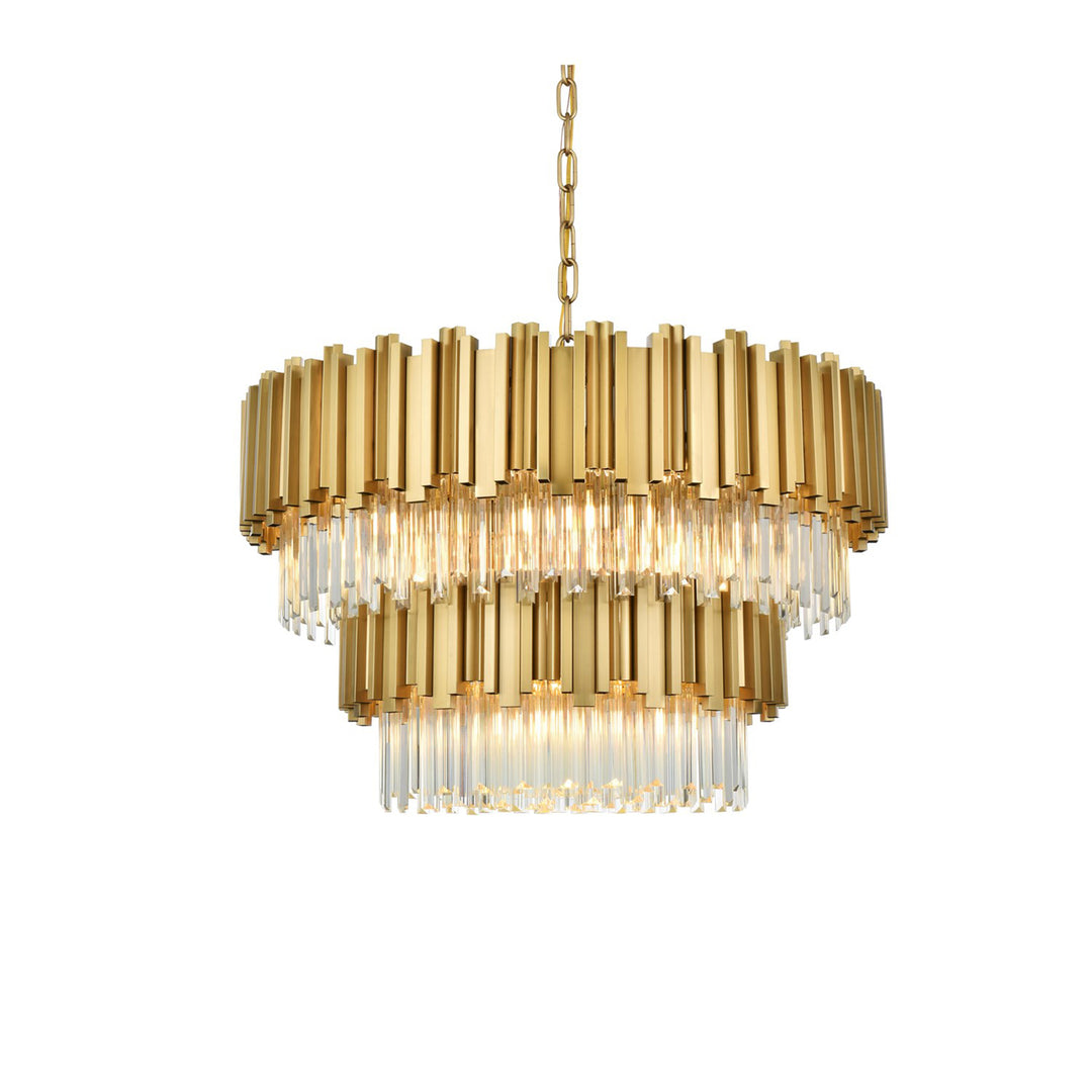 32 Inch Chandelier In Satin Gold - View 4 - Joshua Marshal