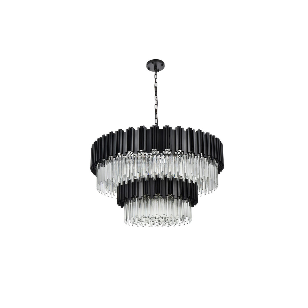 40 Inch Chandelier In Black - View 3 - Joshua Marshal