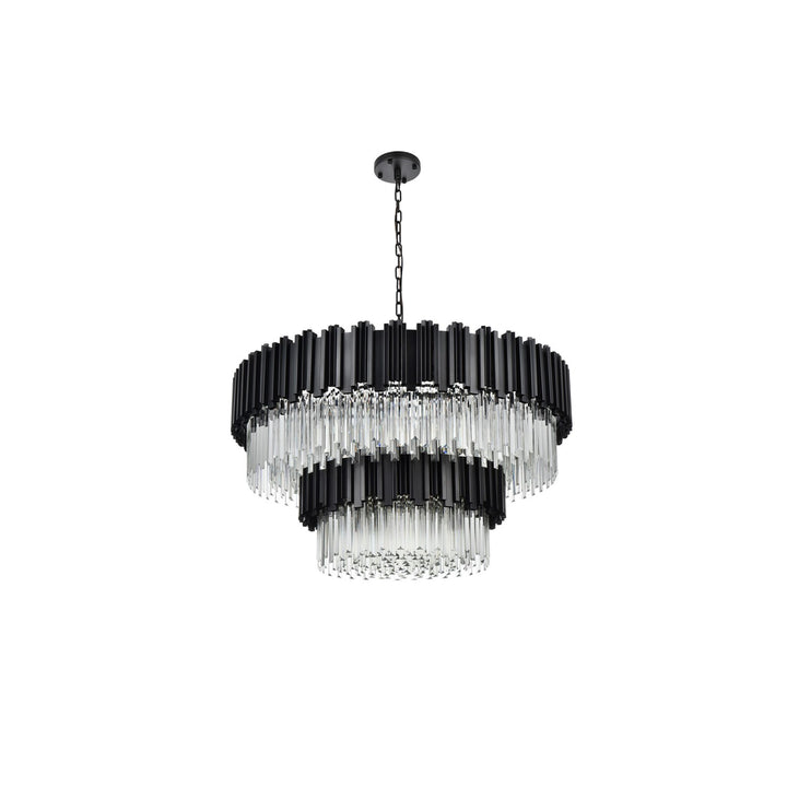 40 Inch Chandelier In Black - View 3 - Joshua Marshal