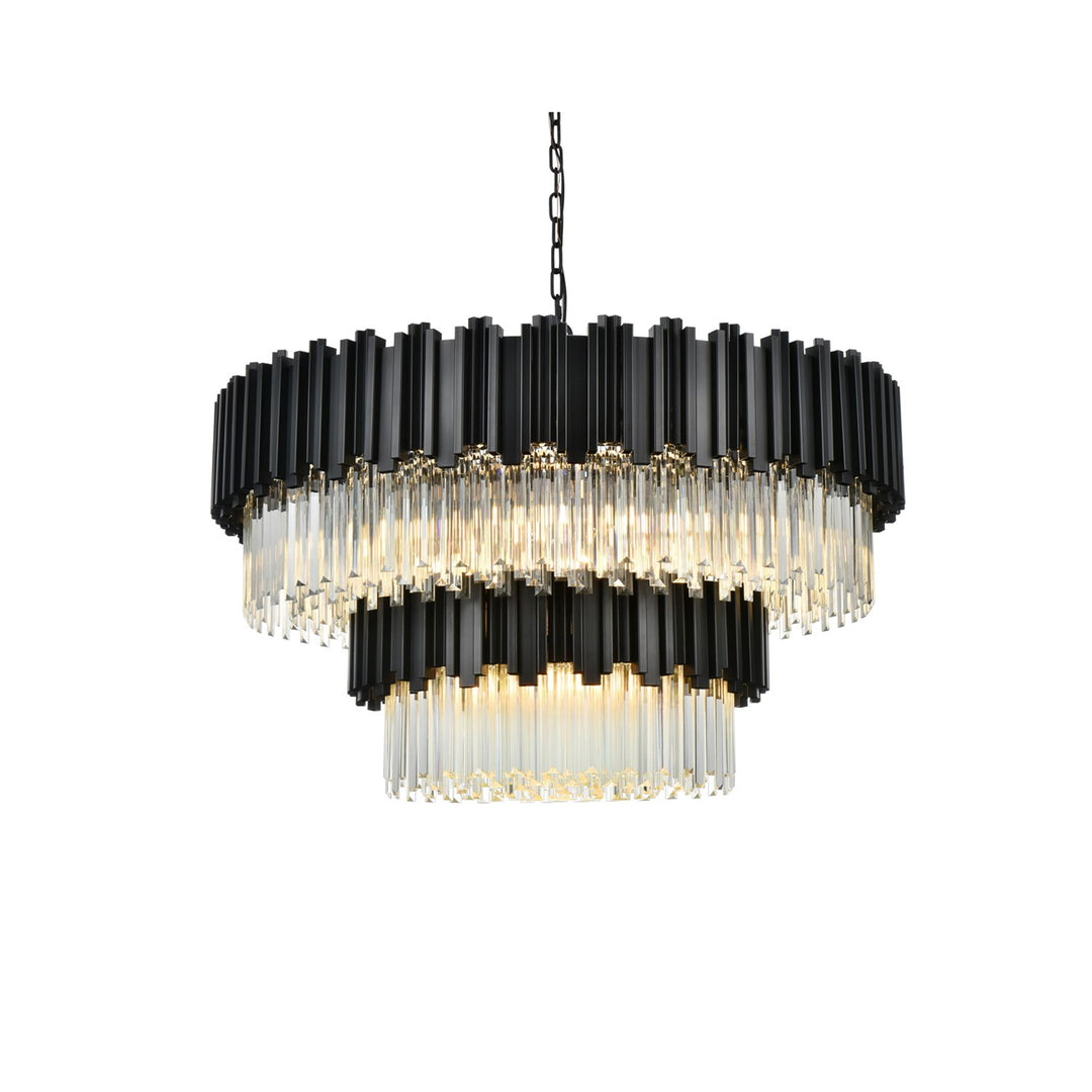 40 Inch Chandelier In Black - View 4 - Joshua Marshal