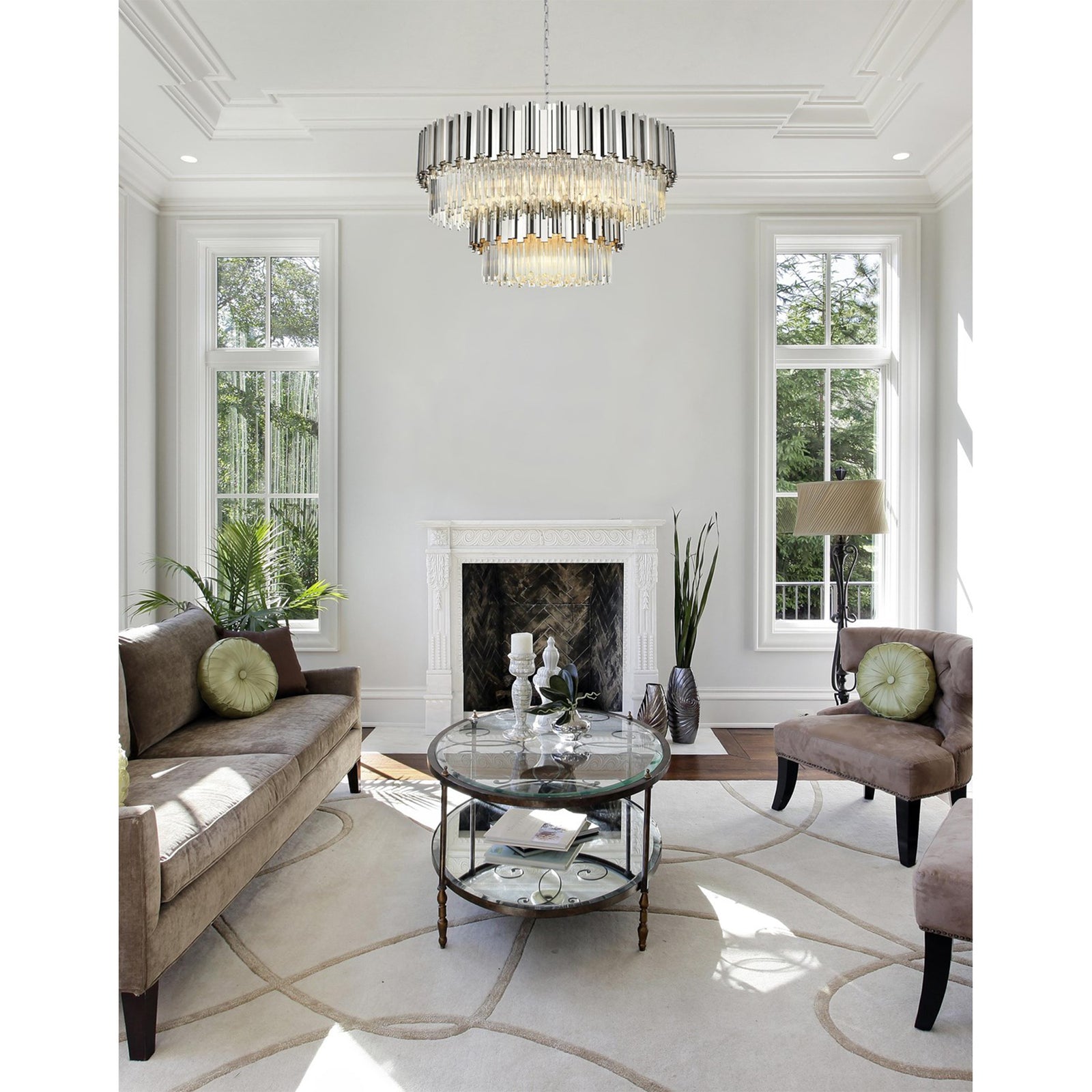 40 Inch Chandelier In Chrome - View 2 - Joshua Marshal
