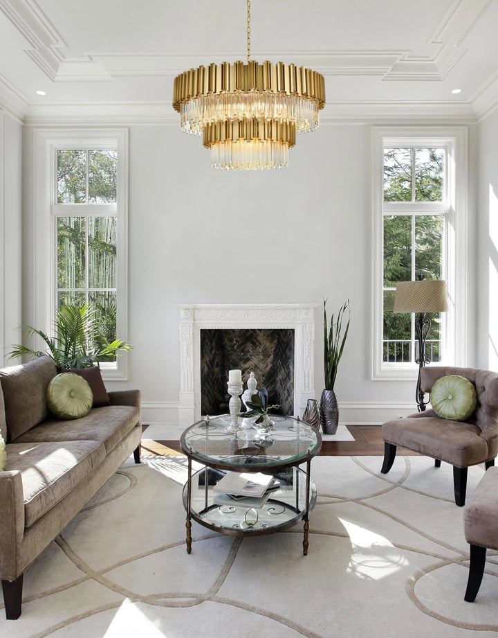 40 Inch Chandelier In Satin Gold - View 2 - Joshua Marshal