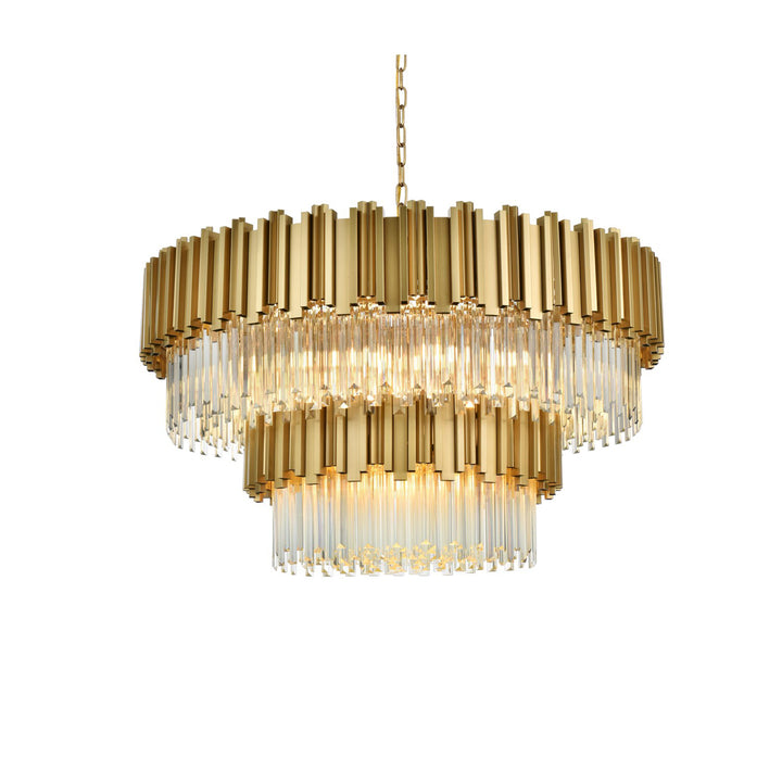 40 Inch Chandelier In Satin Gold - View 4 - Joshua Marshal
