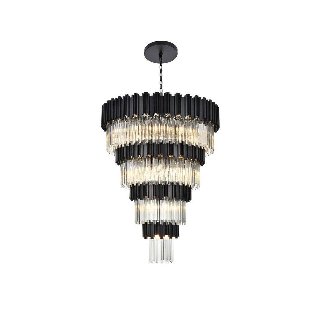 40 Inch Chandelier In Black - View 3 - Joshua Marshal
