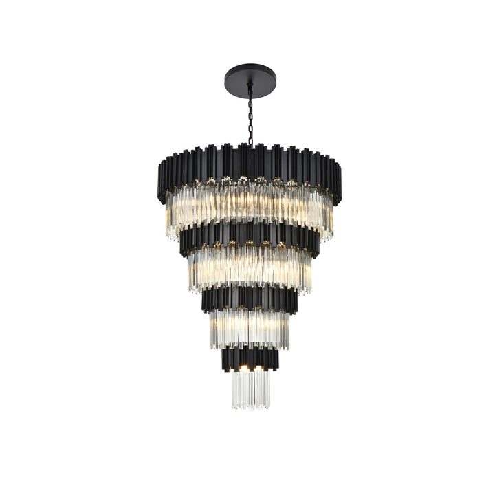 40 Inch Chandelier In Black - View 3 - Joshua Marshal