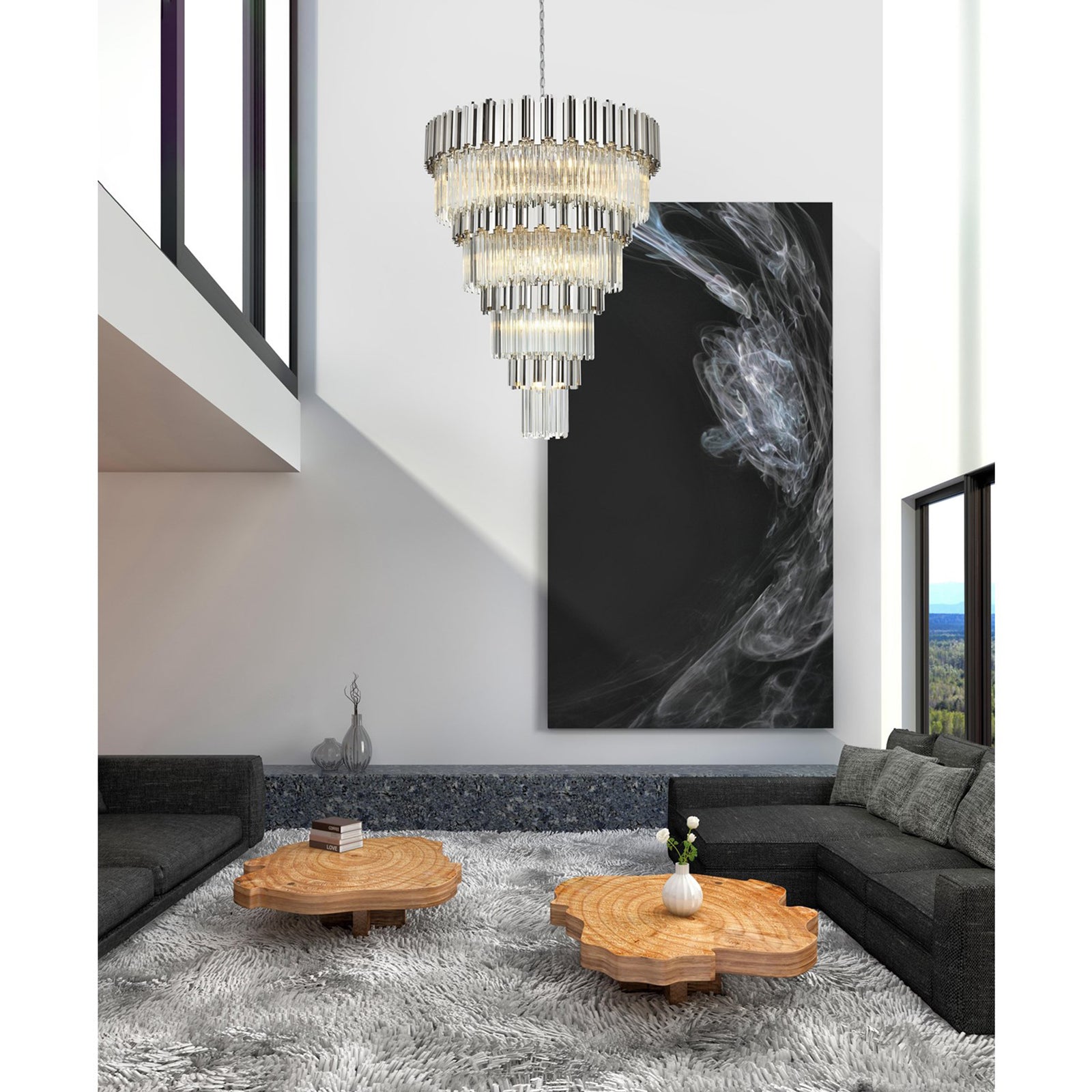 40 Inch Chandelier In Chrome - View 2 - Joshua Marshal