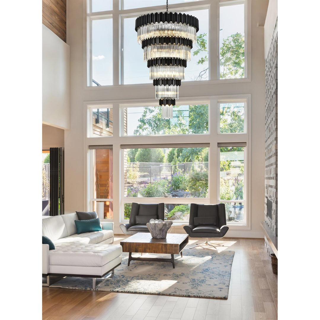 48 Inch Chandelier In Black - View 2 - Joshua Marshal