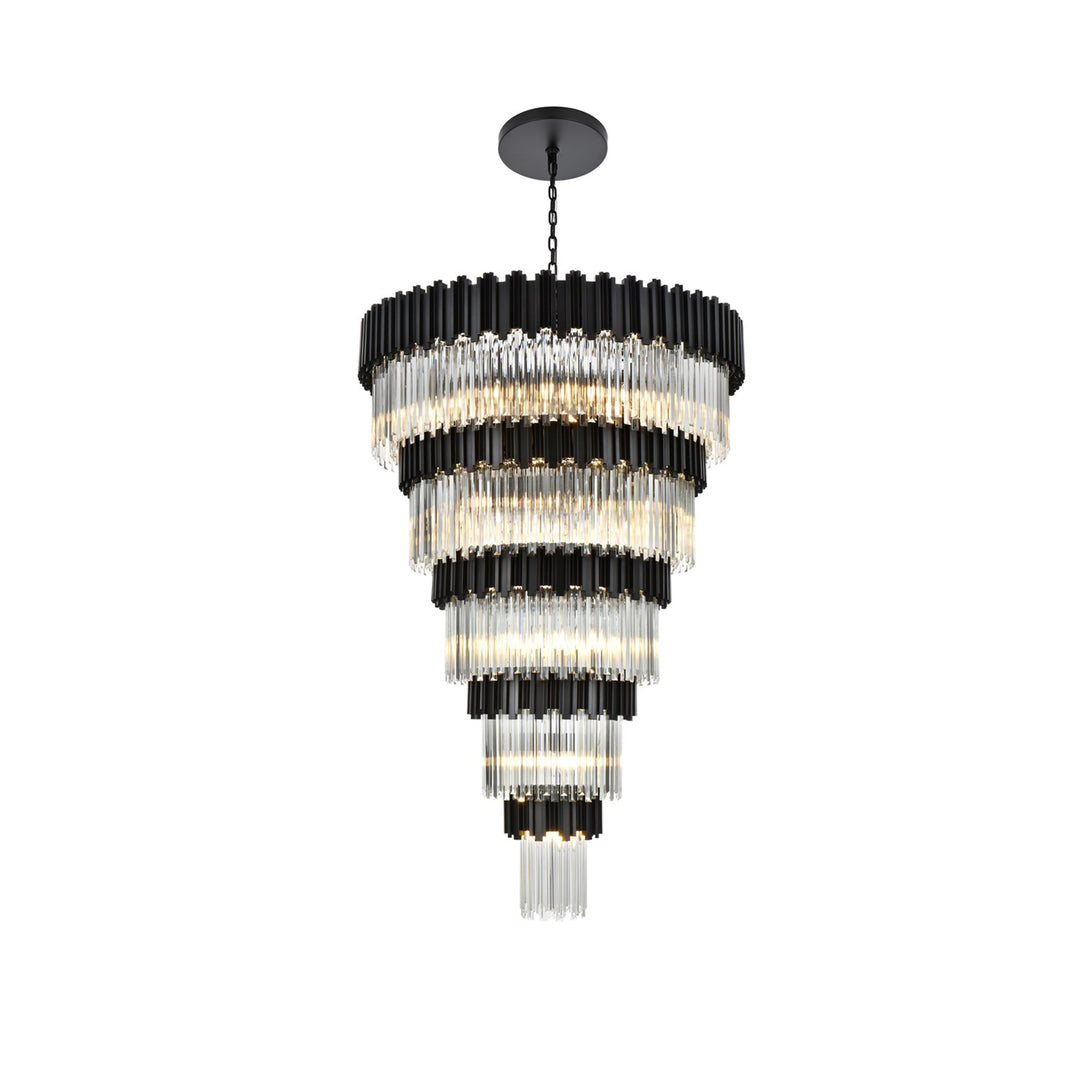 48 Inch Chandelier In Black - View 3 - Joshua Marshal