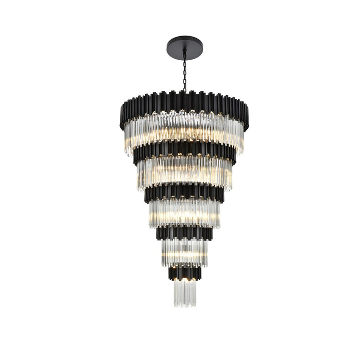 48 Inch Chandelier In Black - View 3 - Joshua Marshal