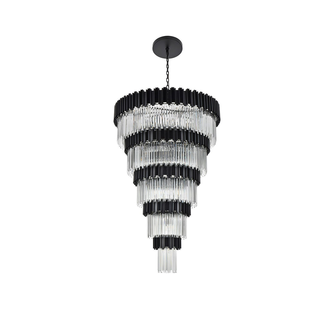 48 Inch Chandelier In Black - View 4 - Joshua Marshal