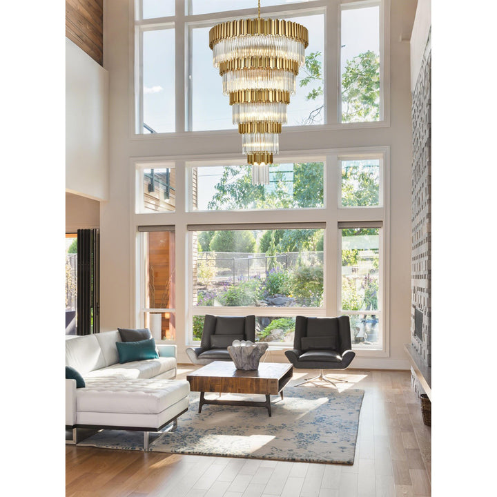 48 Inch Chandelier In Satin Gold - View 2 - Joshua Marshal