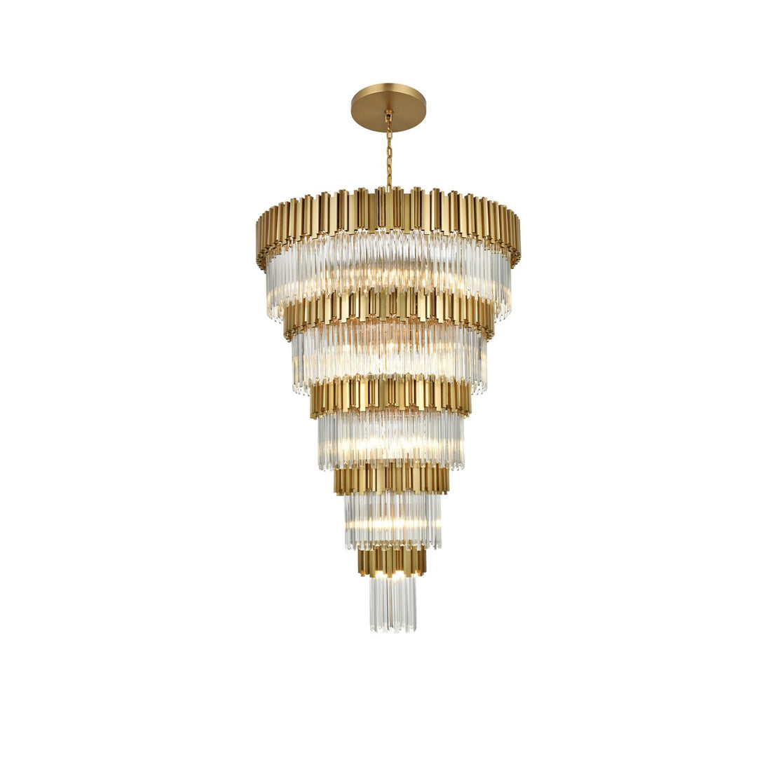 48 Inch Chandelier In Satin Gold - View 3 - Joshua Marshal