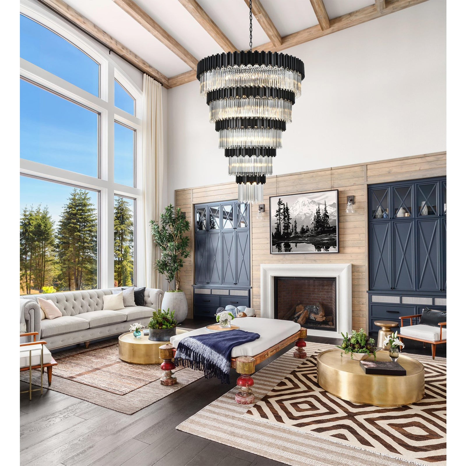 59 Inch Chandelier In Black - View 2 - Joshua Marshal