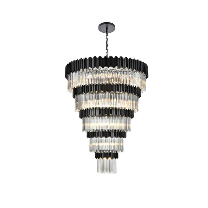 59 Inch Chandelier In Black - View 3 - Joshua Marshal