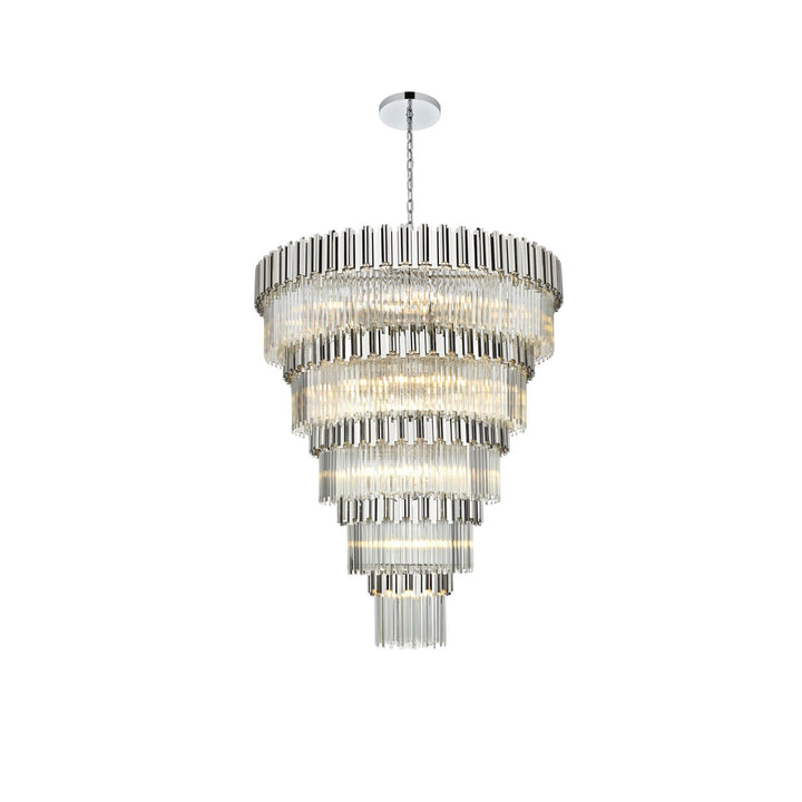 59 Inch Chandelier In Chrome - View 3 - Joshua Marshal