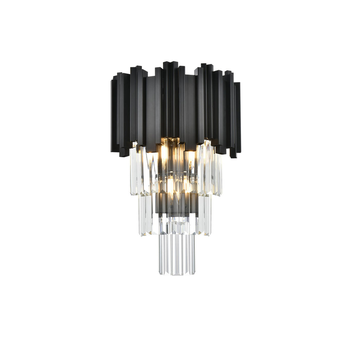 12 Inch Wall Sconce In Black - View 3 - Joshua Marshal