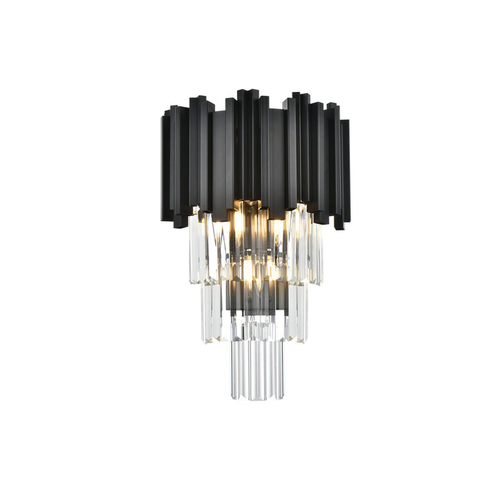 12 Inch Wall Sconce In Black - View 3 - Joshua Marshal