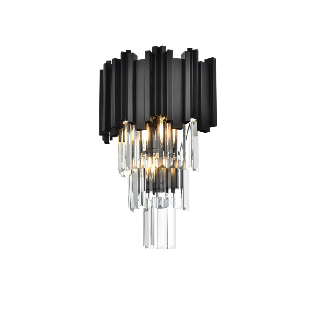 12 Inch Wall Sconce In Black - View 4 - Joshua Marshal