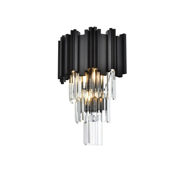 12 Inch Wall Sconce In Black - View 4 - Joshua Marshal