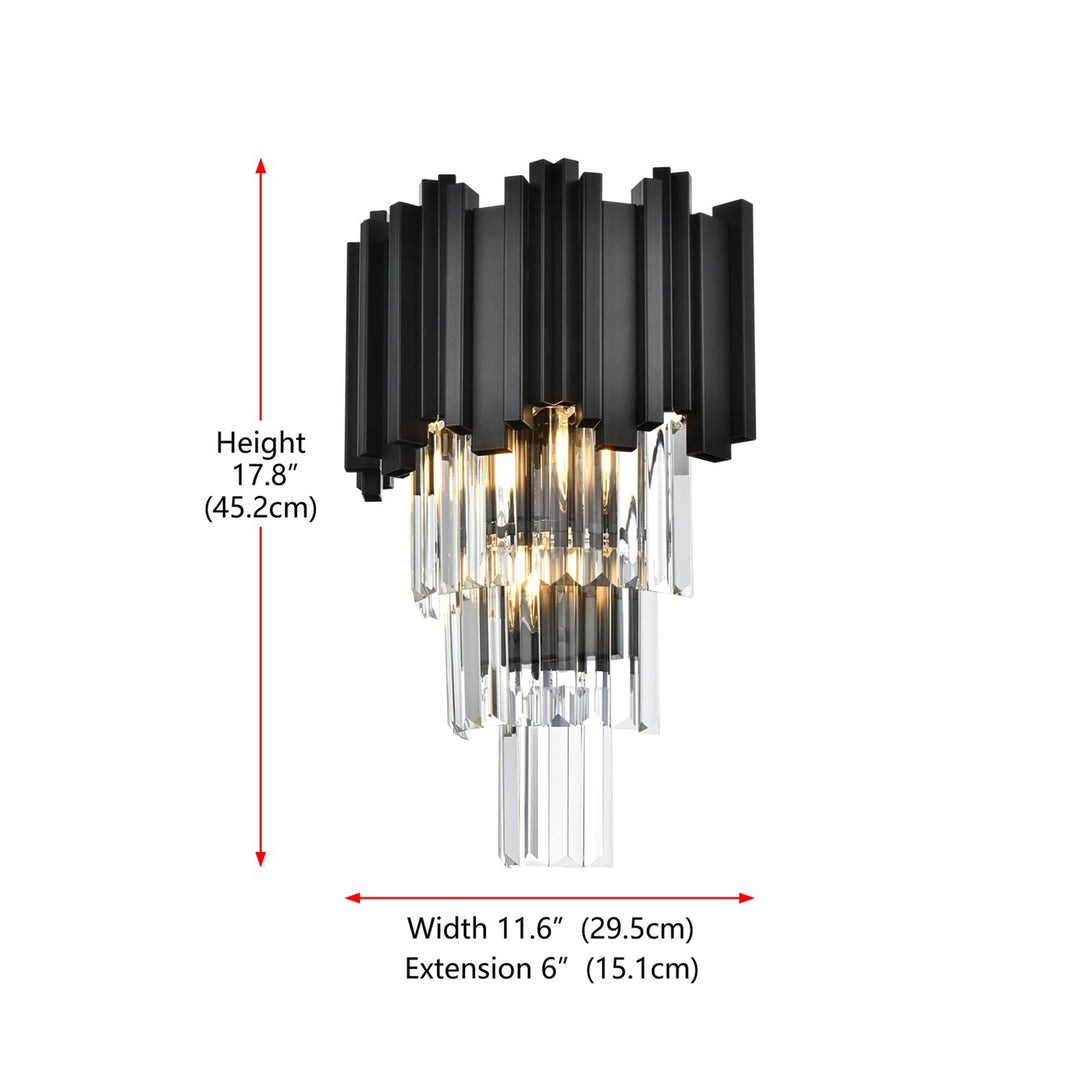 12 Inch Wall Sconce In Black - View 5 - Joshua Marshal
