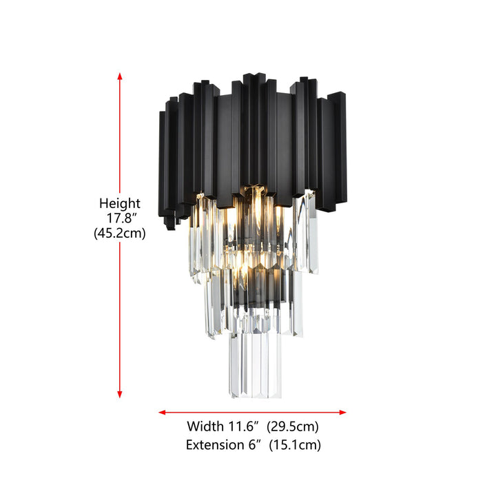 12 Inch Wall Sconce In Black - View 5 - Joshua Marshal