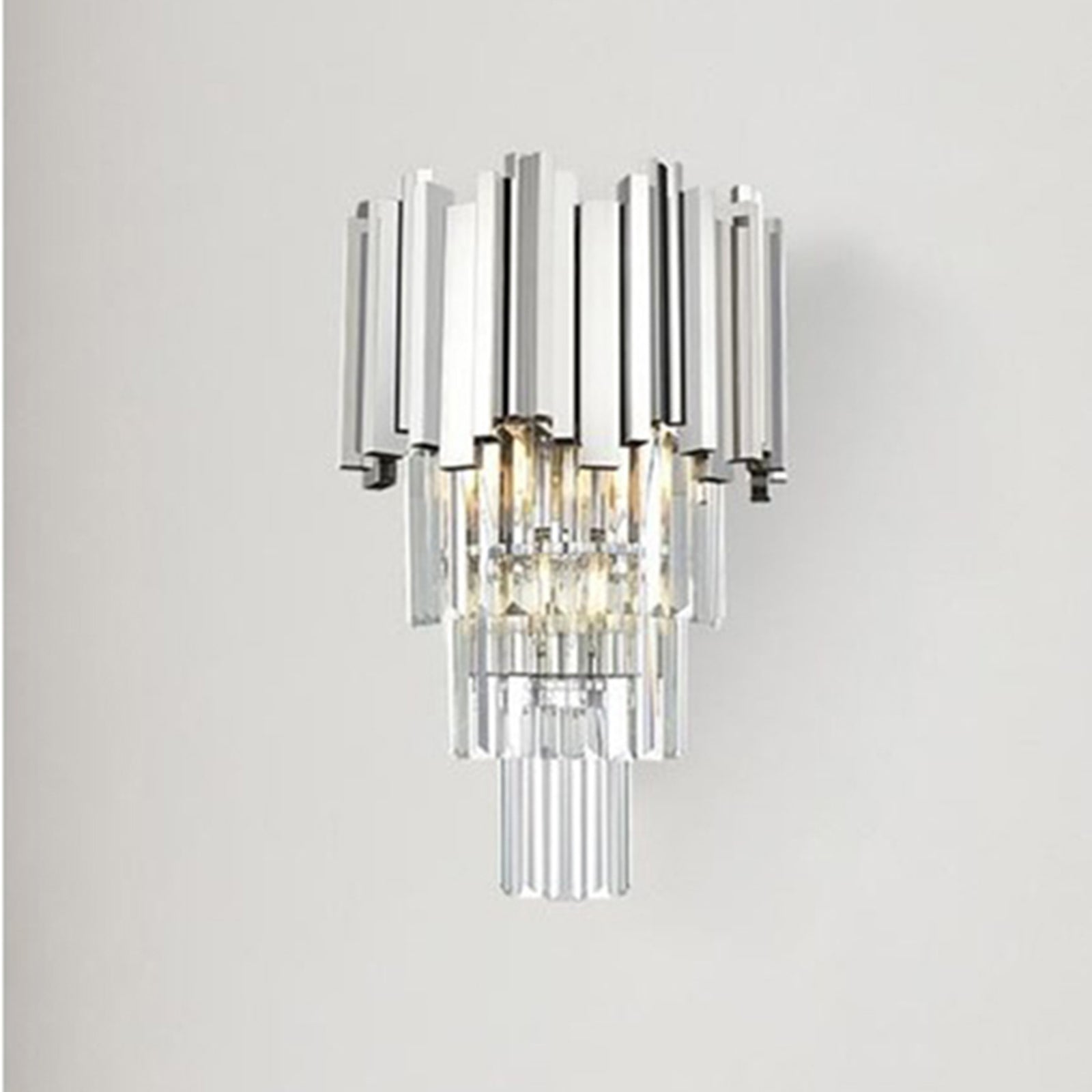 12 Inch Wall Sconce In Chrome Chrome And Clear Finish - LIGHTING by Joshua Marshal