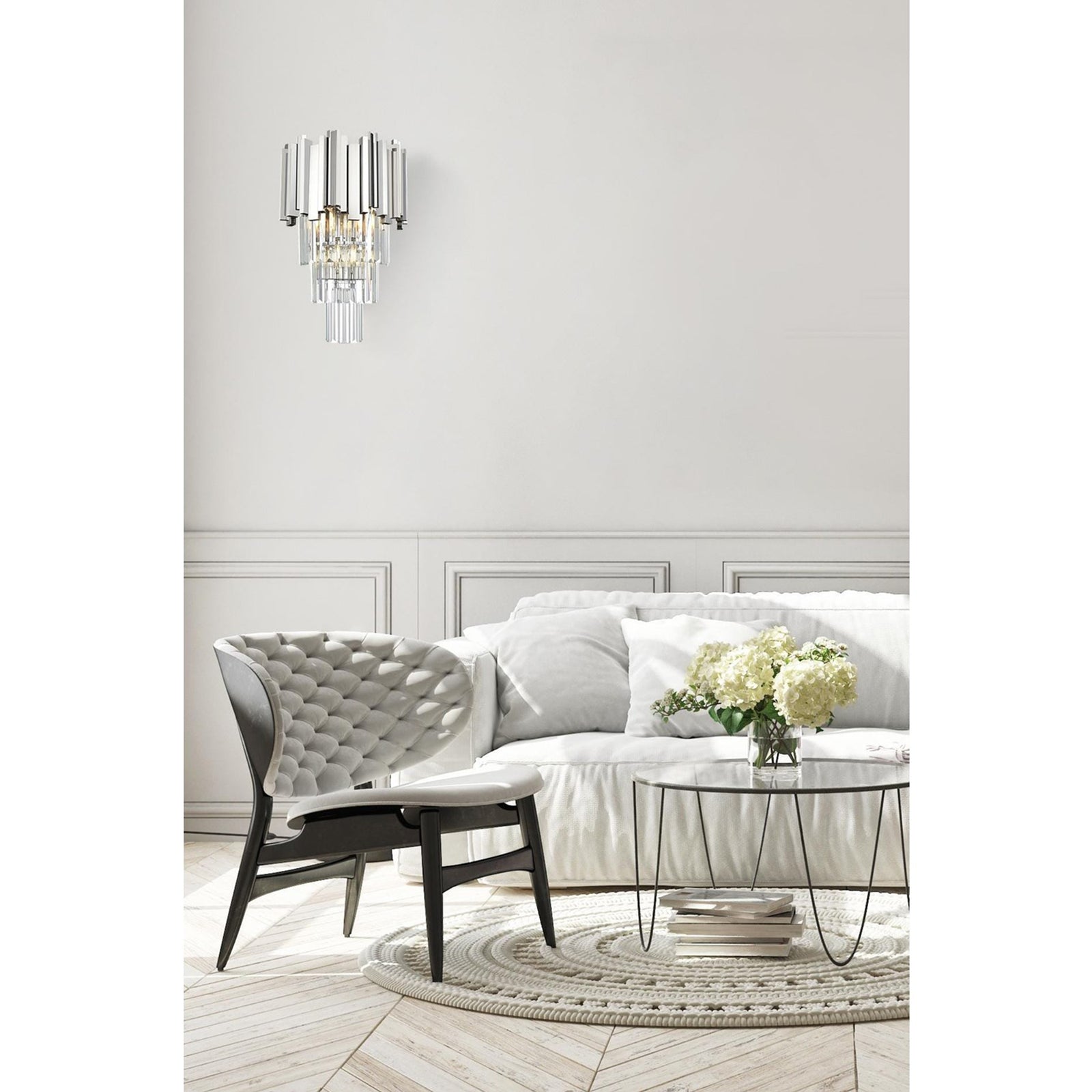 12 Inch Wall Sconce In Chrome - View 2 - Joshua Marshal