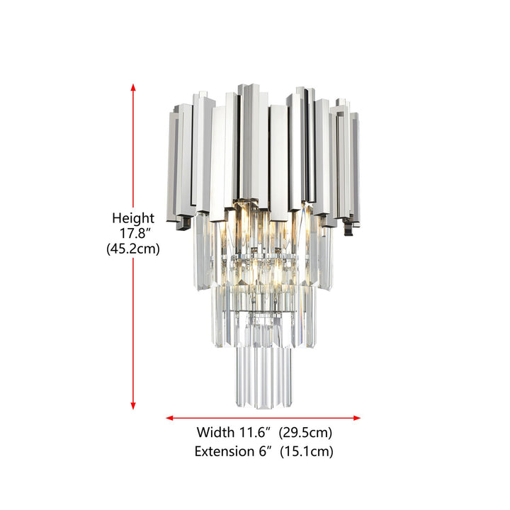 12 Inch Wall Sconce In Chrome - View 5 - Joshua Marshal