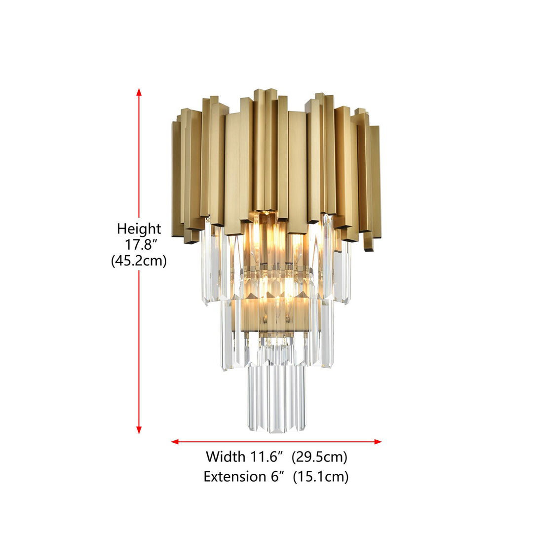 12 Inch Wall Sconce In Satin Gold - View 6 - Joshua Marshal