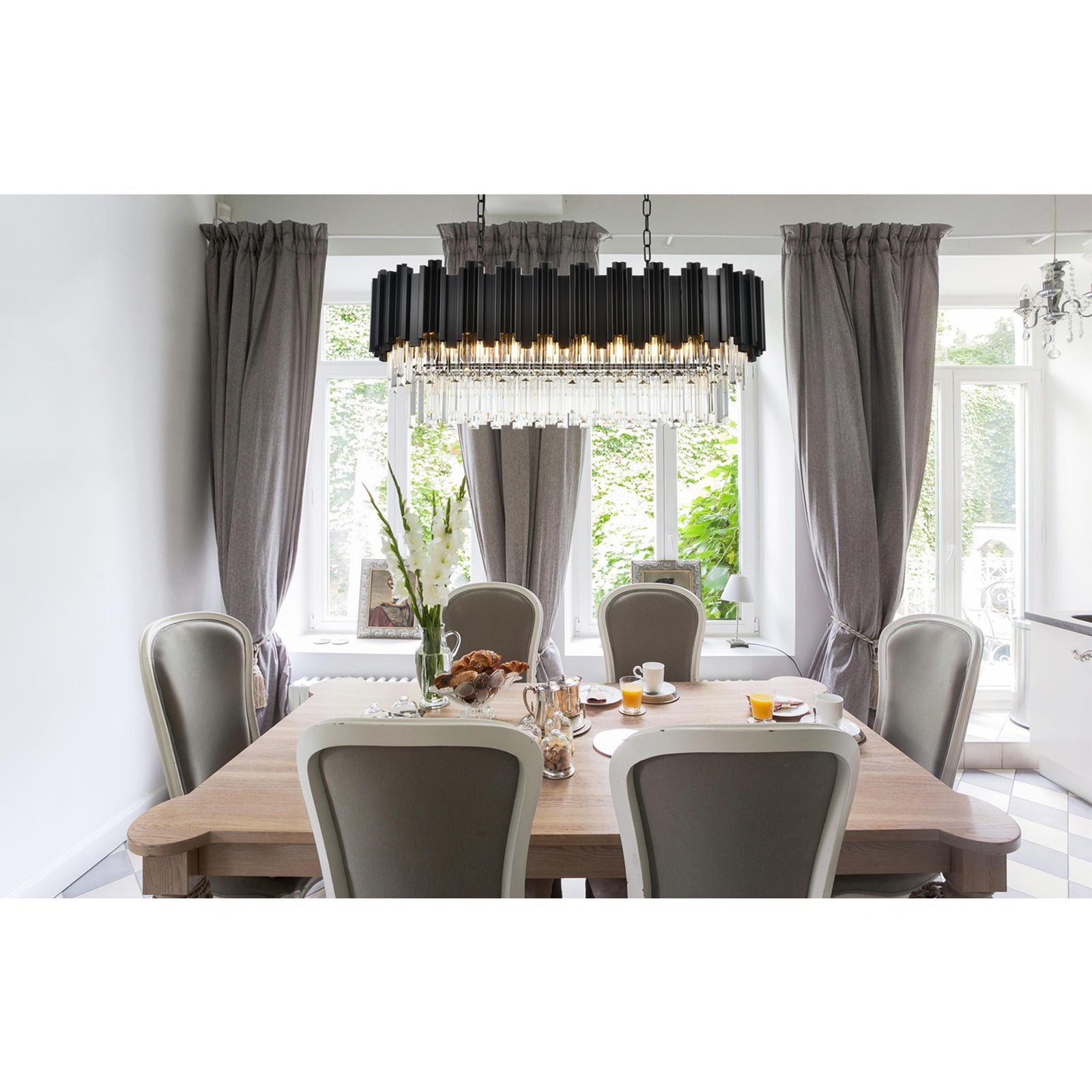 36 Inch Chandelier In Black - View 2 - Joshua Marshal