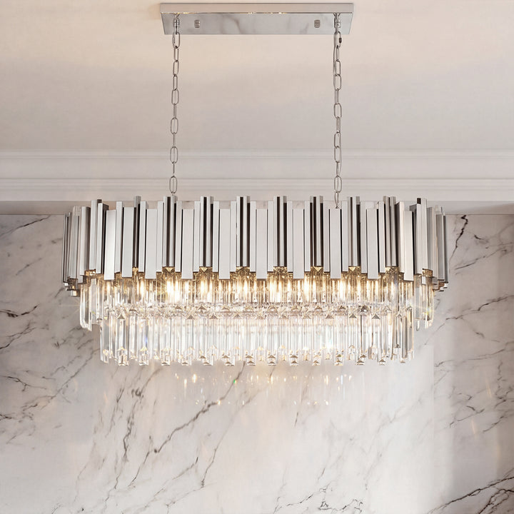 36 Inch Chandelier In Chrome Chrome And Clear Finish - LIGHTING by Joshua Marshal