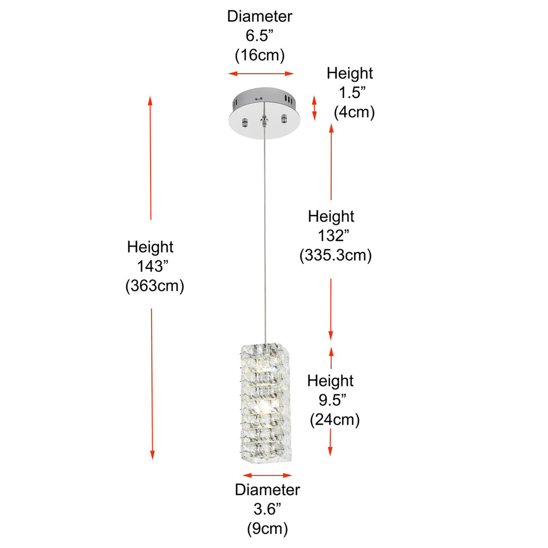 6.5 Inch Led Pendant In Chrome - View 6 - Joshua Marshal