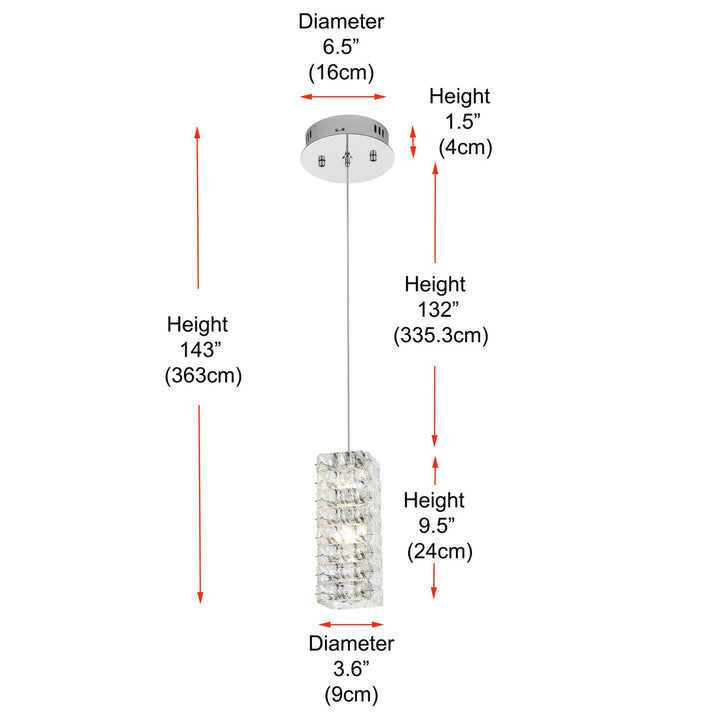 6.5 Inch Led Pendant In Chrome - View 6 - Joshua Marshal