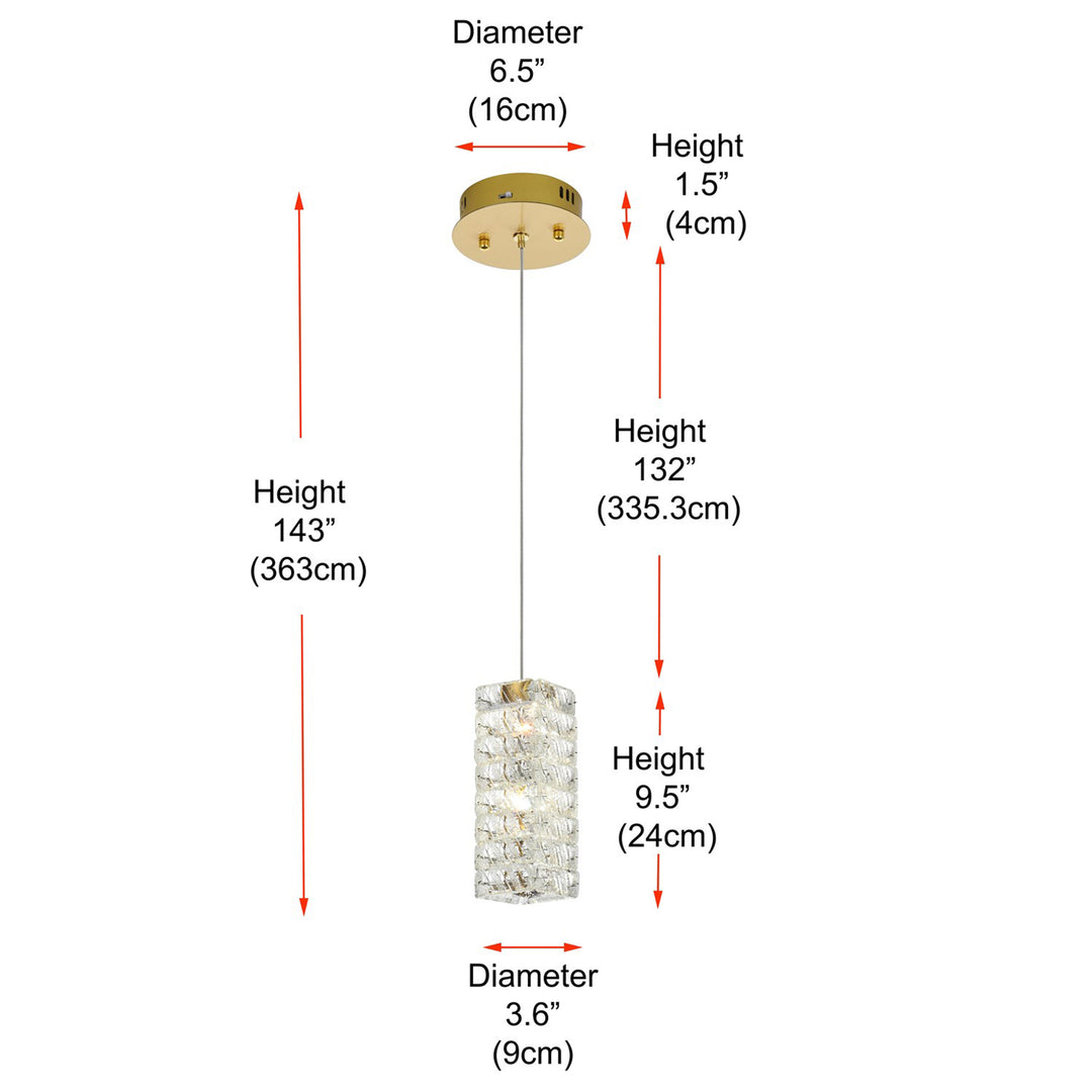 6.5 Inch Led Pendant In Satin Gold - View 6 - Joshua Marshal