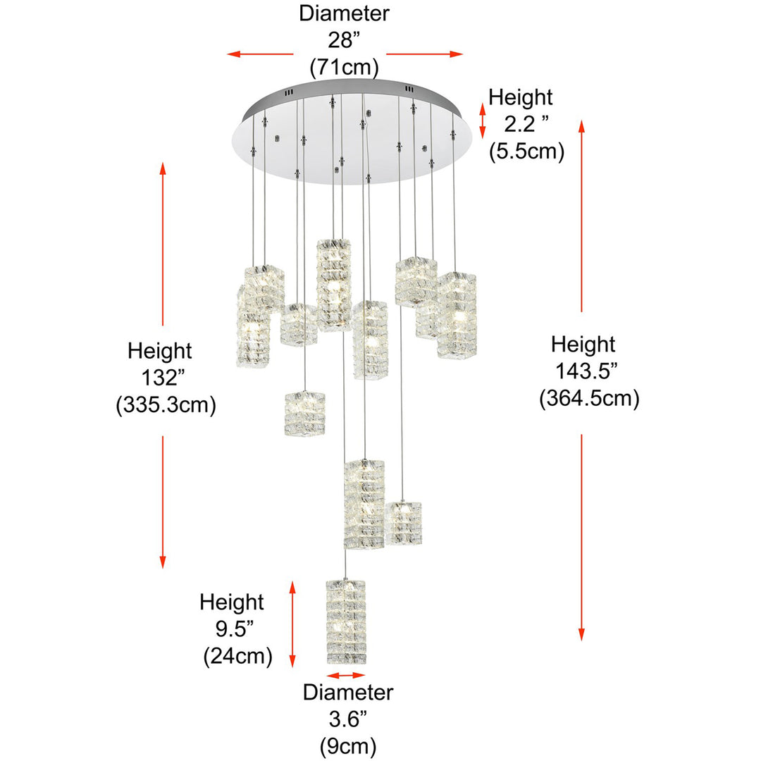 28 Inch Led Pendant In Chrome - View 6 - Joshua Marshal
