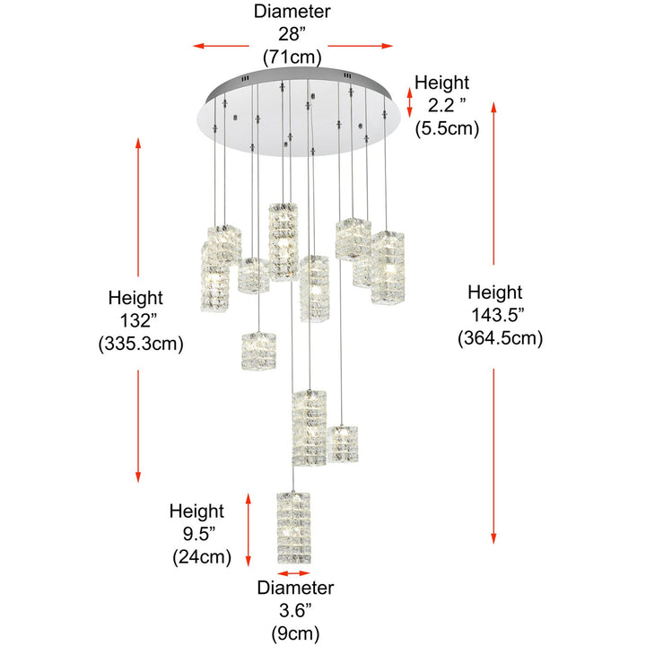 28 Inch Led Pendant In Chrome - View 6 - Joshua Marshal