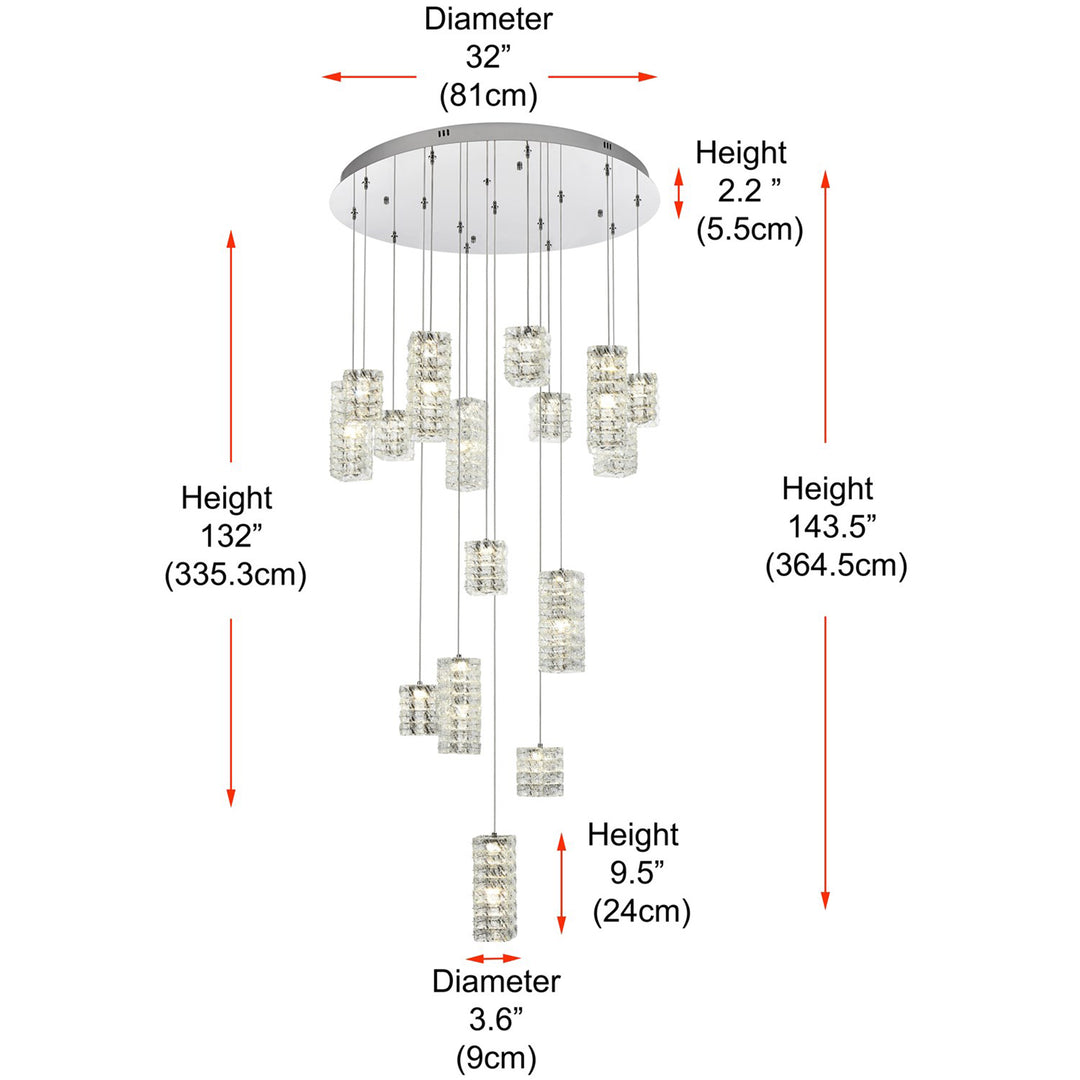32 Inch Led Pendant In Chrome - View 6 - Joshua Marshal