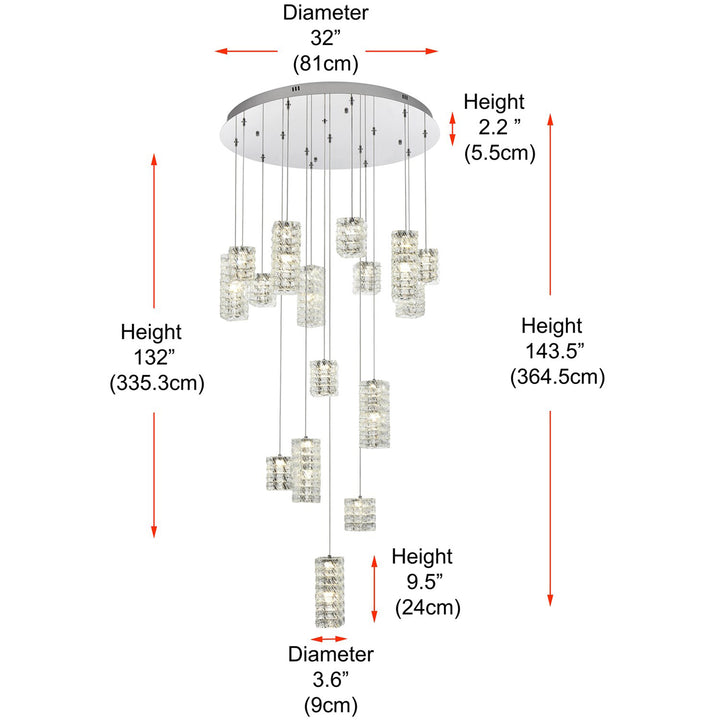 32 Inch Led Pendant In Chrome - View 6 - Joshua Marshal