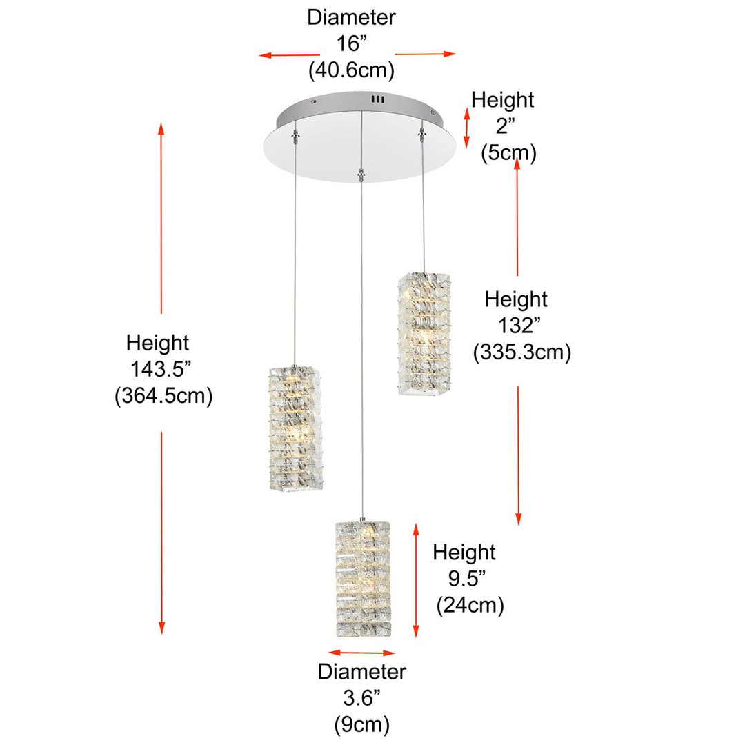 16 Inch Led Pendant In Chrome - View 6 - Joshua Marshal