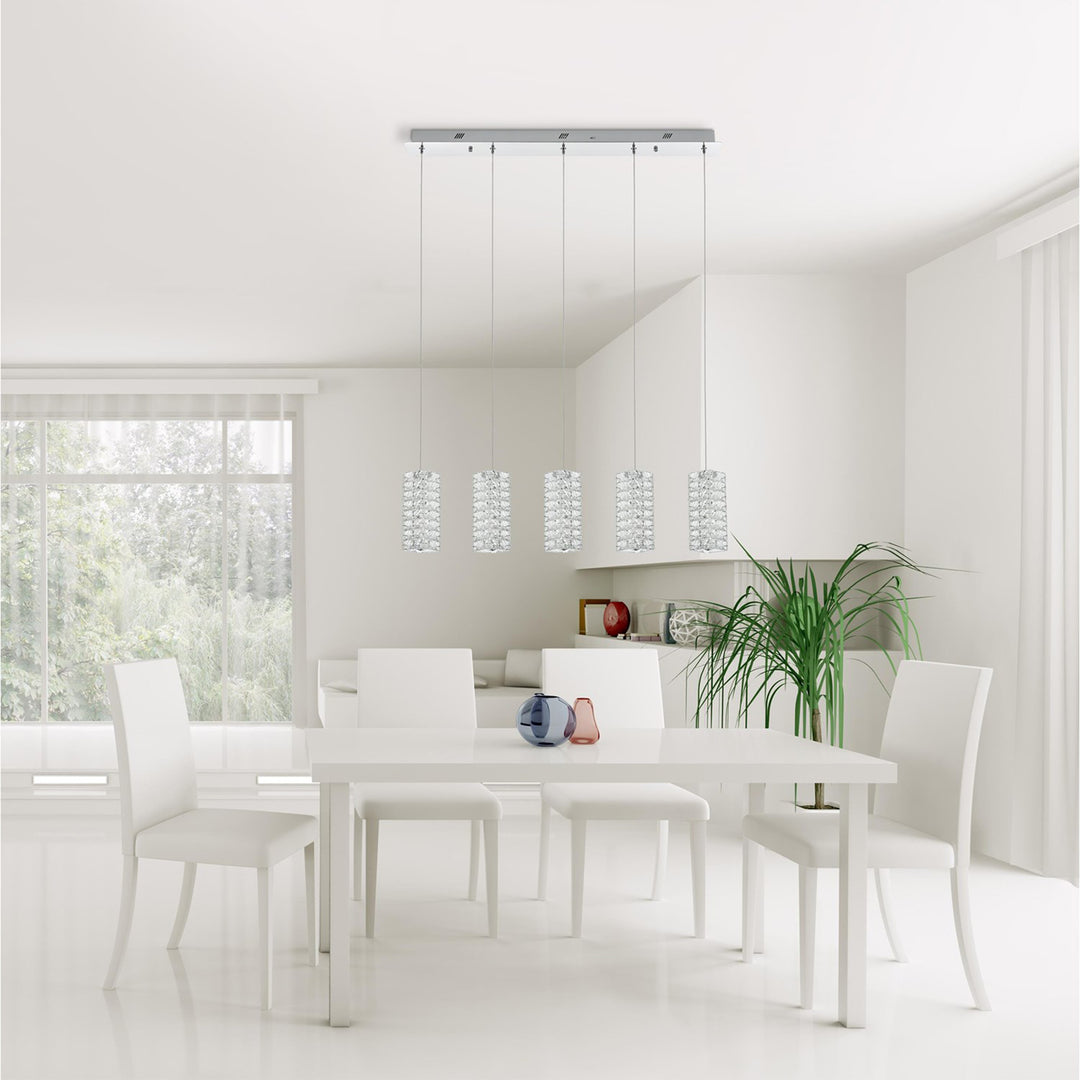 40 Inch Led Pendant In Chrome - View 2 - Joshua Marshal