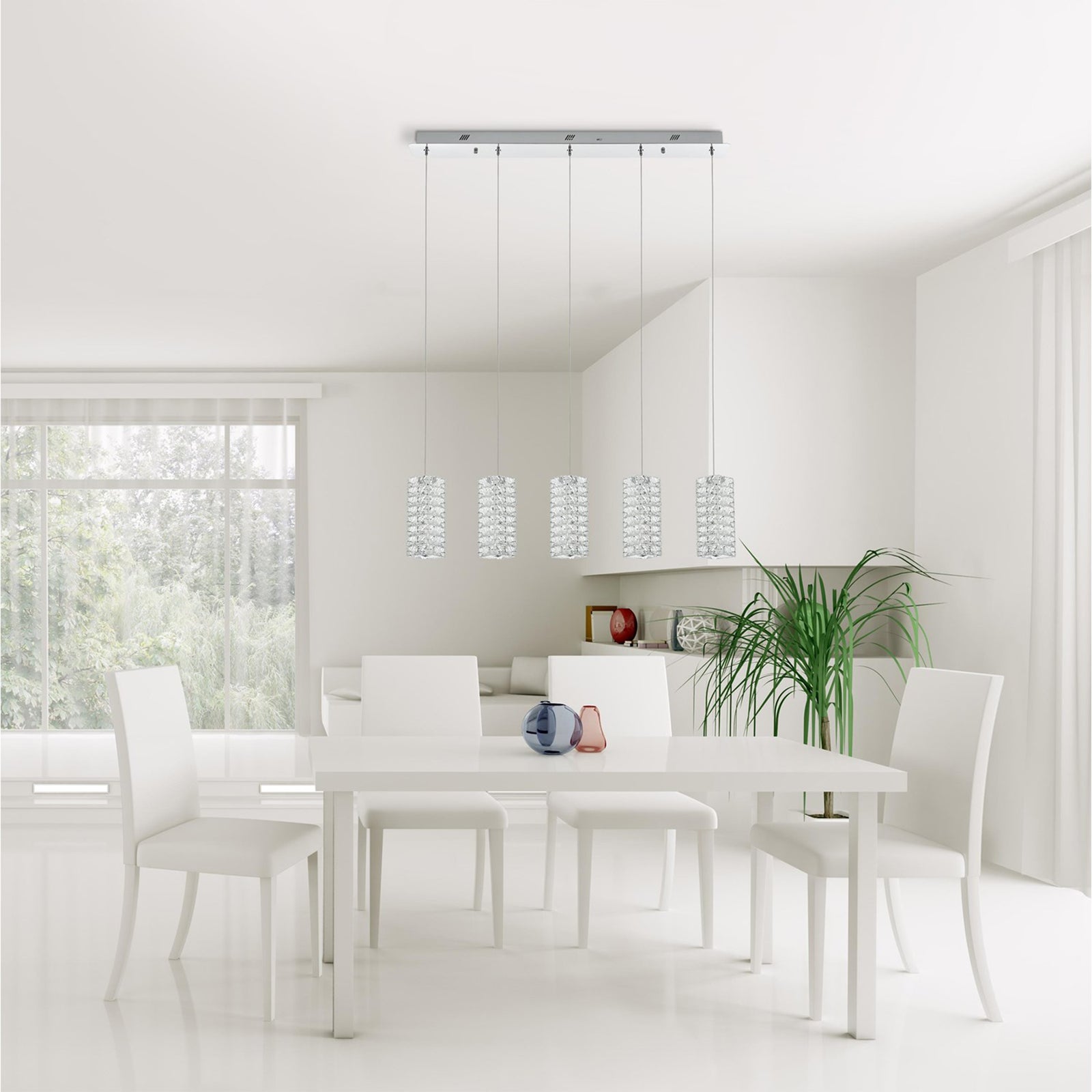 40 Inch Led Pendant In Chrome - View 2 - Joshua Marshal